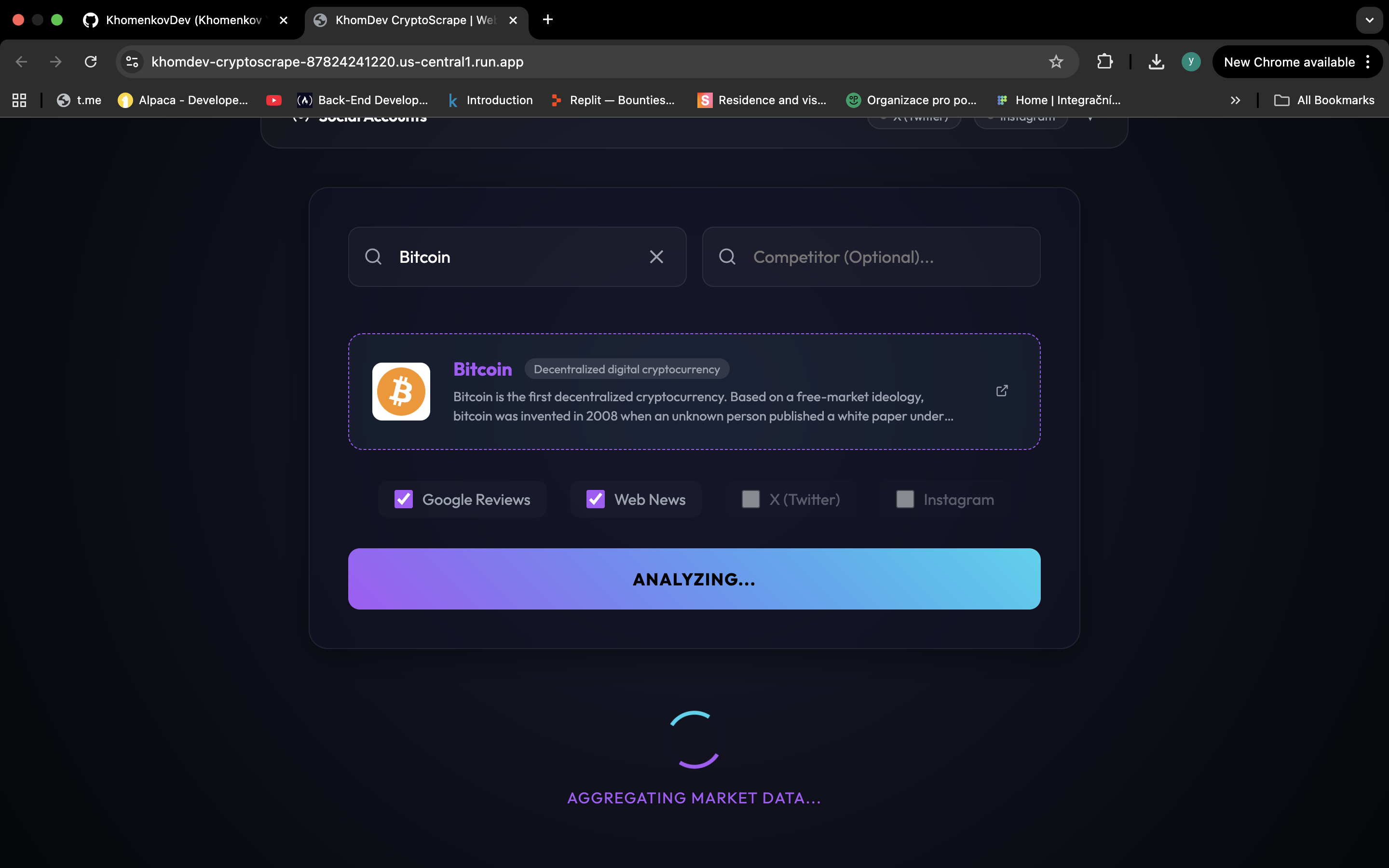 CryptoScrape Screenshot 1